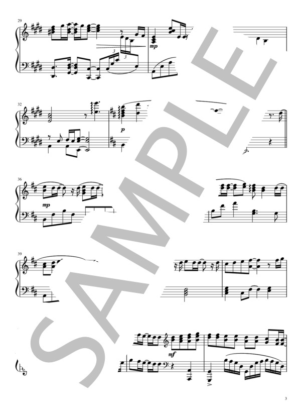 【ピアノソロ】炎  /  LiSA(上級）「鬼滅の刃」映画主題歌 / 上級 - サンプル譜面 3/5