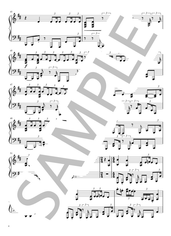 逃亡 (ヨルシカ) / ピアノソロ 上級 - サンプル譜面 4/5