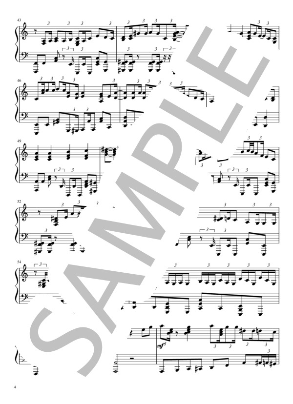 春ひさぎ (ヨルシカ) / ピアノソロ 上級 - サンプル譜面 4/5