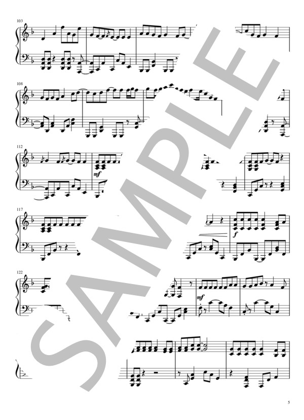 レプリカント (ヨルシカ) / ピアノソロ 上級 - サンプル譜面 5/5