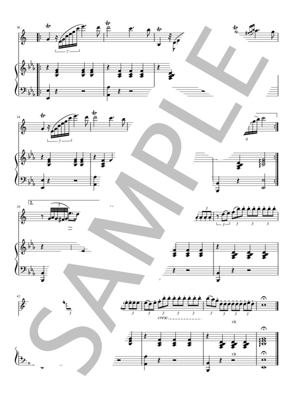 バダジェフスカ：乙女の祈り(E♭クラリネット） (テクラ・バダジェフスカ) / 中級 - サンプル譜面 3/4