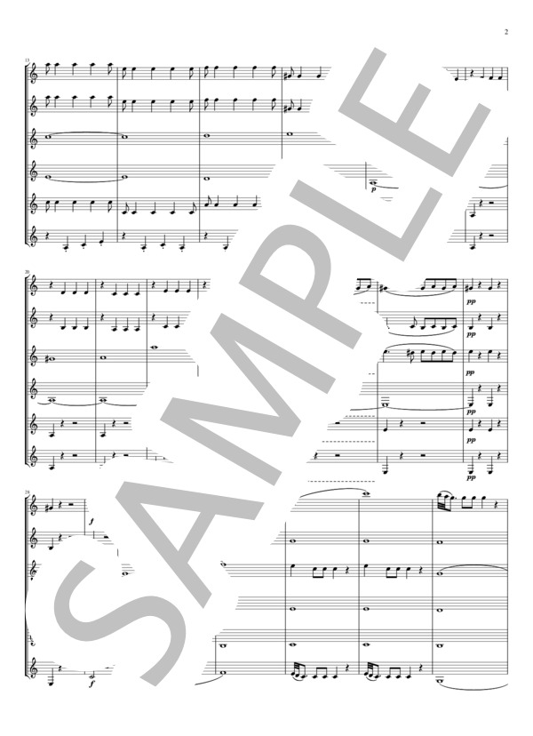 モーツァルト：交響曲第25番 第1楽章（クラリネットアンサンブル） (ヴォルフガング・アマデウス・モーツァルト) / 中級 - サンプル譜面 2/5