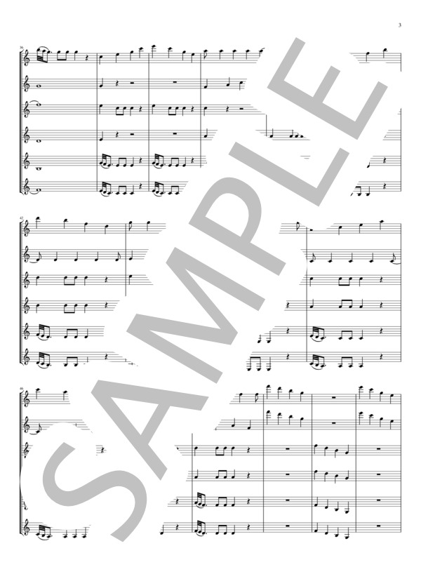 モーツァルト：交響曲第25番 第1楽章（クラリネットアンサンブル） (ヴォルフガング・アマデウス・モーツァルト) / 中級 - サンプル譜面 3/5