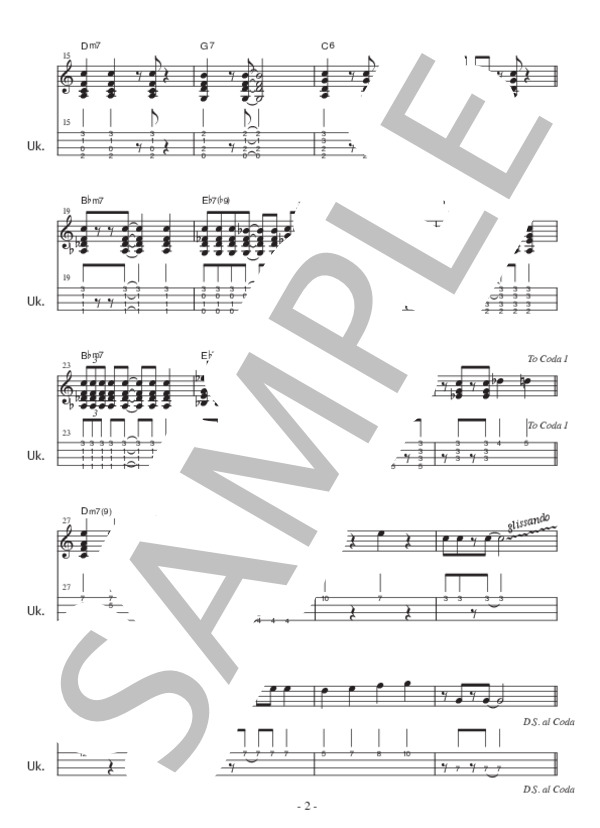 Mizutamari (小林 キヨシ) / ウクレレソロ 中〜上級 - サンプル譜面 2/4