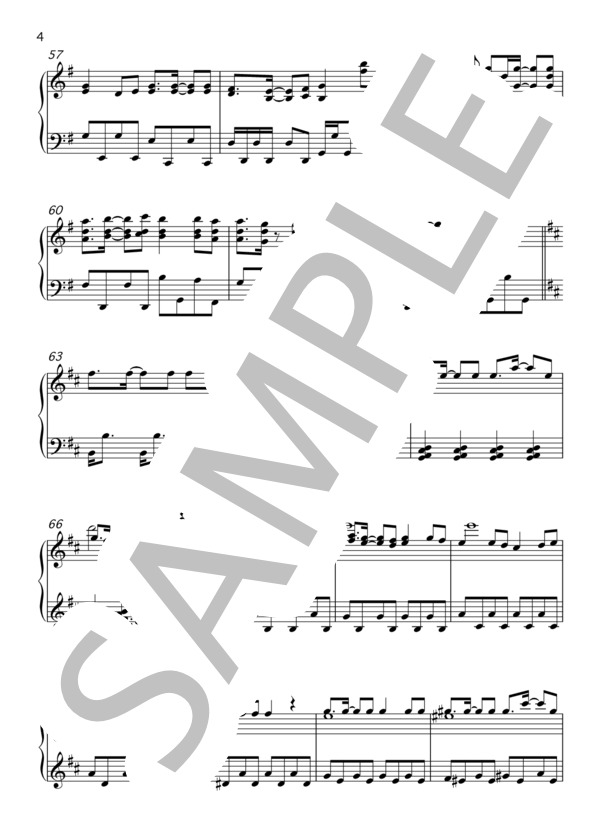 【ピアノソロアレンジ】Route 246  /  乃木坂46 / 中級 - サンプル譜面 4/5