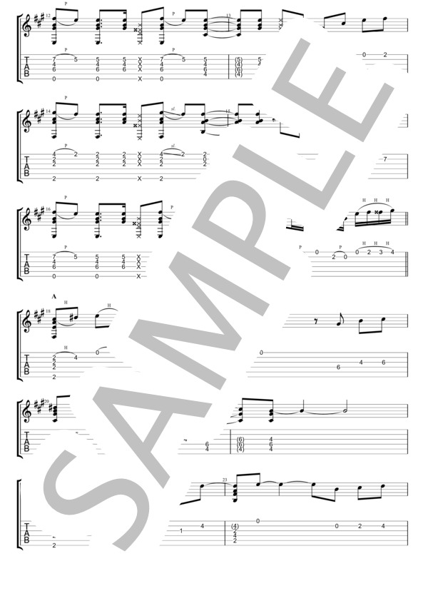 Mela!ソロギター (緑黄色社会) / ギターソロ 中級 - サンプル譜面 2/5