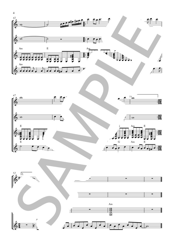 紅 (X JAPAN) / ギター重奏 初〜中級 - サンプル譜面 4/4