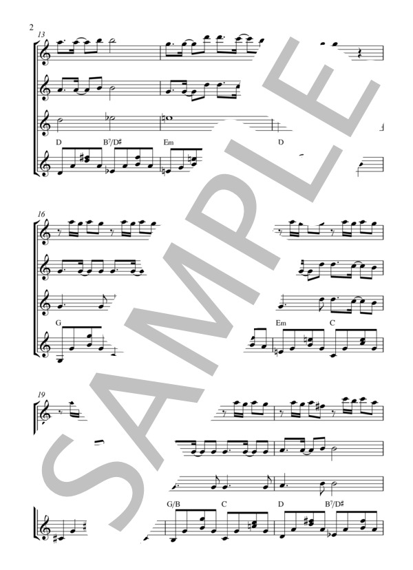 世界に一つだけの花 (SMAP) / ギター重奏 初〜中級 - サンプル譜面 2/5