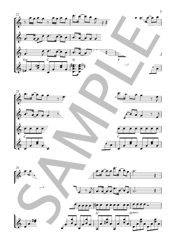 世界に一つだけの花 (SMAP) / ギター重奏 初〜中級 - サンプル譜面 3/5