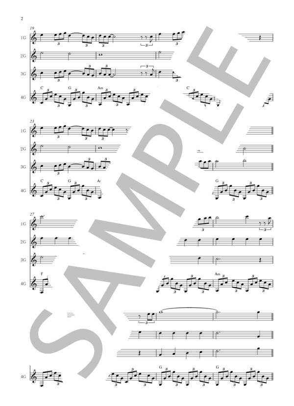 Forever Love (X JAPAN) / ギター重奏 初〜中級 - サンプル譜面 2/4