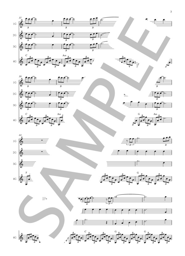Forever Love (X JAPAN) / ギター重奏 初〜中級 - サンプル譜面 3/4