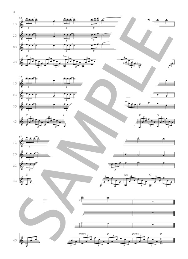 Forever Love (X JAPAN) / ギター重奏 初〜中級 - サンプル譜面 4/4