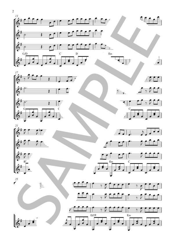 365日の紙飛行機 (AKB48) / ギター重奏 初〜中級 - サンプル譜面 2/5