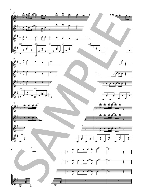 365日の紙飛行機 (AKB48) / ギター重奏 初〜中級 - サンプル譜面 4/5