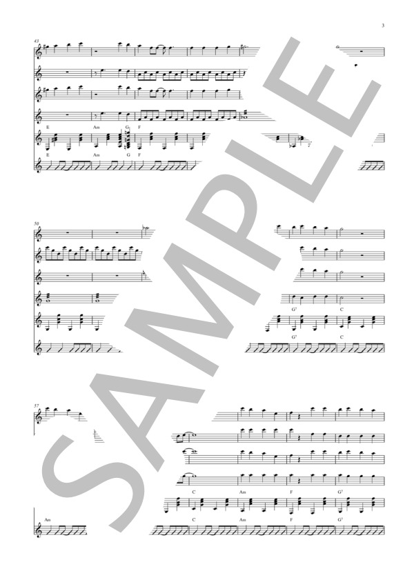会いたかった (AKB48) / ギター重奏 初〜中級 - サンプル譜面 3/5