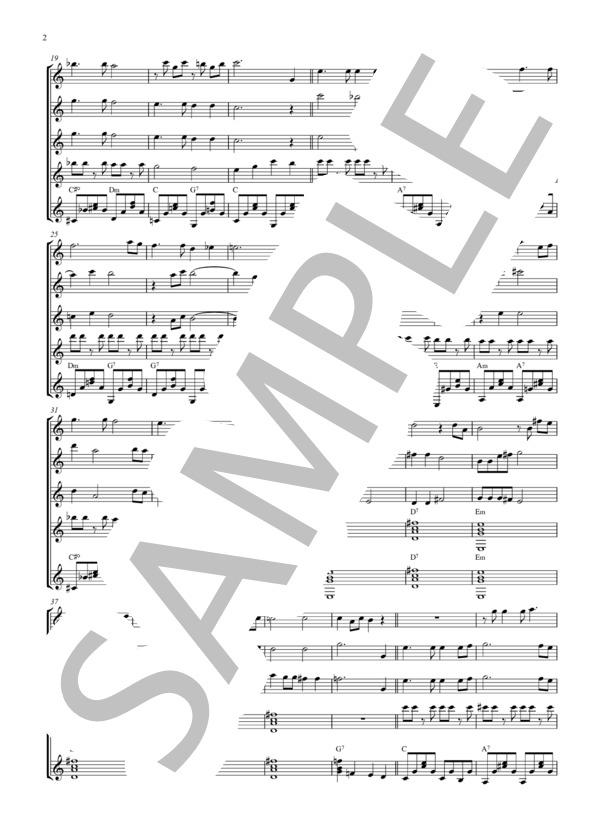 見上げてごらん夜の星を (坂本 九) / ギター重奏 初〜中級 - サンプル譜面 2/5