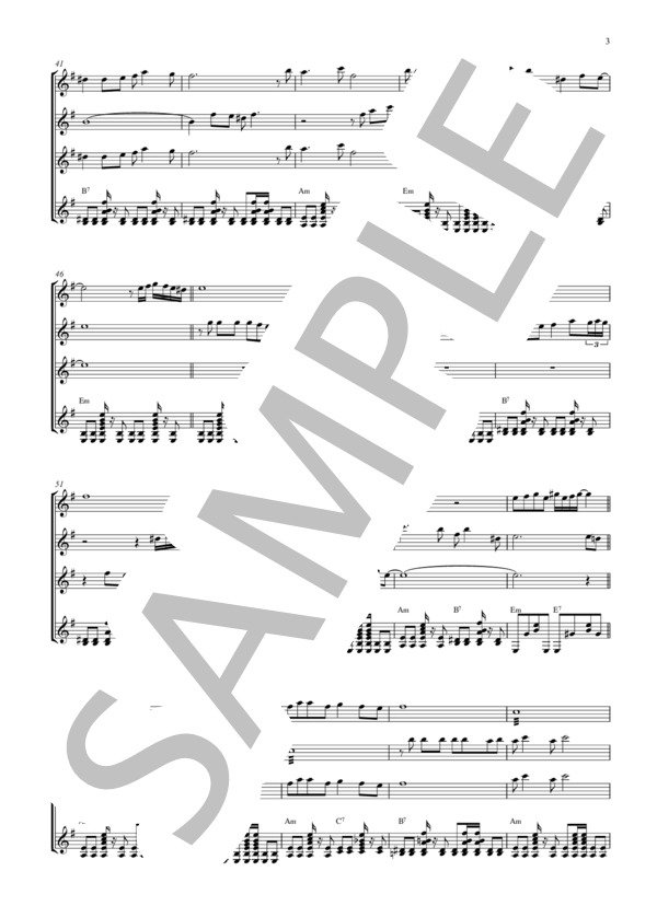 ブルーライト・ヨコハマ (筒美 京平) / ギター重奏 初〜中級 - サンプル譜面 3/5