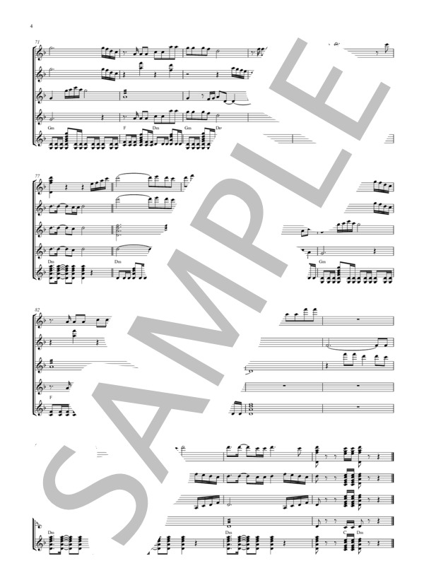 まつり (原 譲二) / ギター重奏 初〜中級 - サンプル譜面 4/5