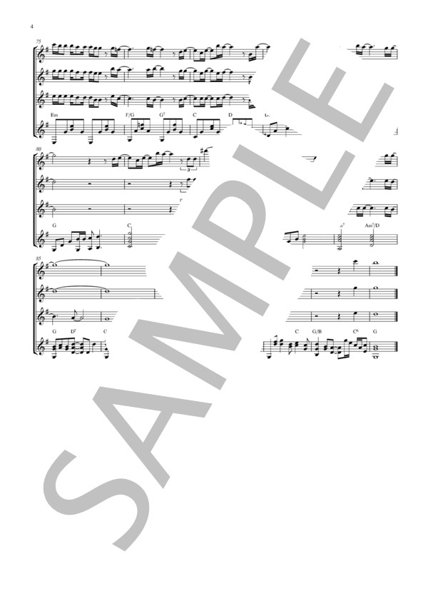 家族になろうよ (福山 雅治) / ギター重奏 初〜中級 - サンプル譜面 4/5