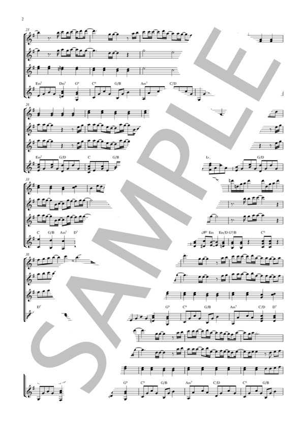 ハナミズキ (マシコタツロウ) / ギター重奏 初〜中級 - サンプル譜面 2/5