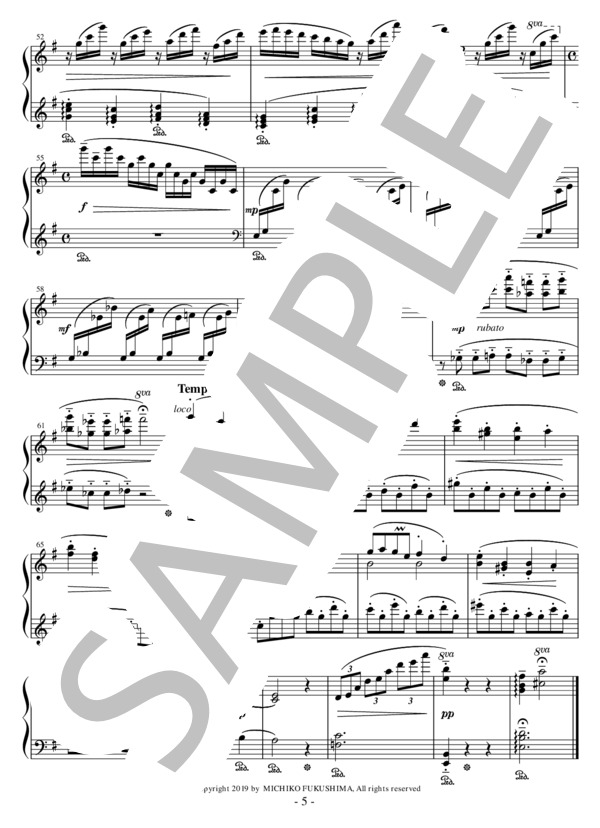 スノーファンタジー (福島 道子) / ピアノソロ 中〜上級 - サンプル譜面 5/5