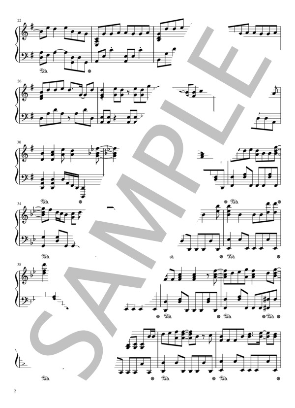 アカシア (藤原 基央) / ピアノソロ 中〜上級 - サンプル譜面 2/4