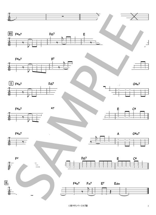 アウトサイダー (Eve) / エレキベース 初級 - サンプル譜面 3/3