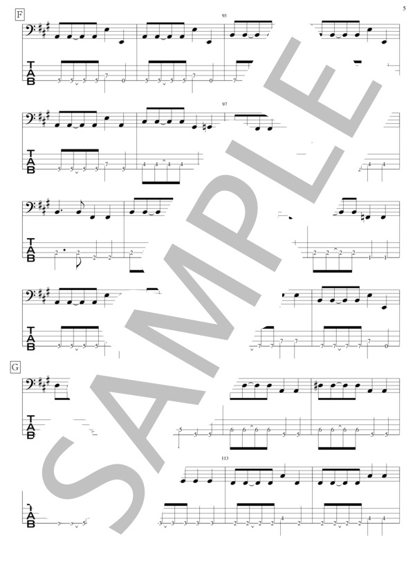 セロリ (SMAP) / エレキベース 初〜中級 - サンプル譜面 5/5