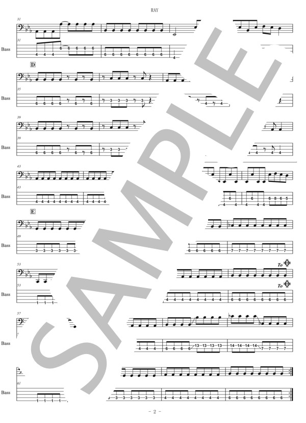 【楽譜】RAY / PassCode (エレキベース / 中〜上級) - Piascore 楽譜ストア