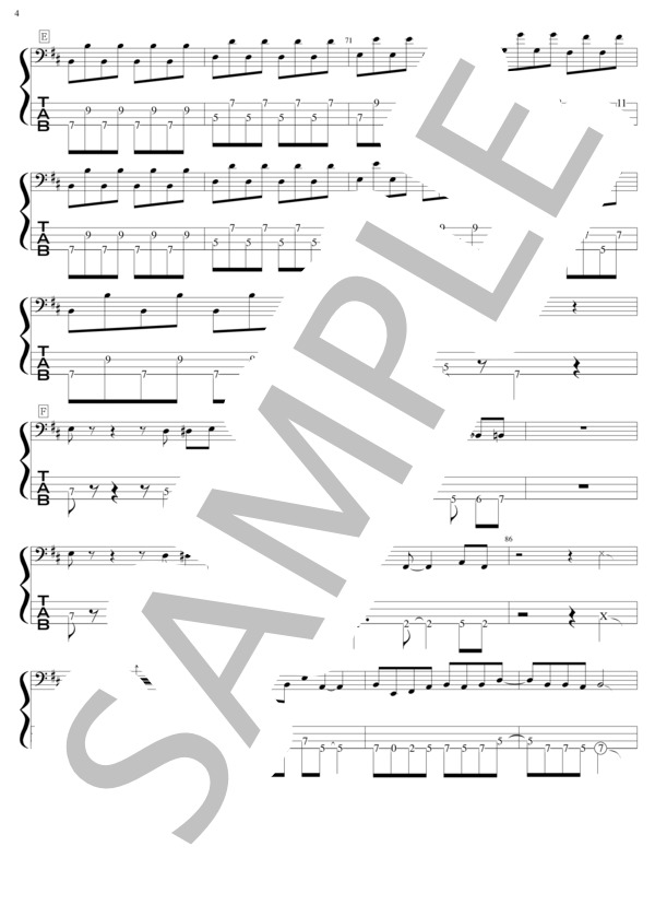 Action! (神宿) / エレキベース 中級 - サンプル譜面 4/5