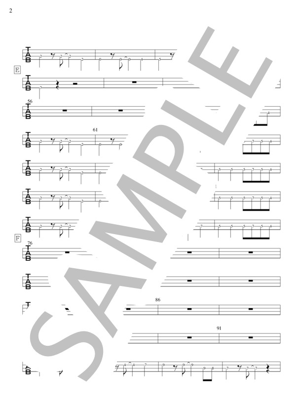 ノーダウト (Official髭男dism) / エレキベース 初級 - サンプル譜面 2/3