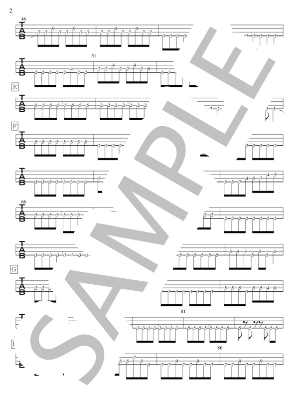 メトロに乗って (斉藤 和義) / エレキベース 初級 - サンプル譜面 2/4