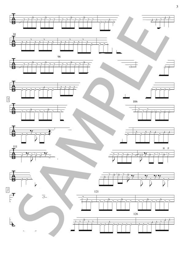 メトロに乗って (斉藤 和義) / エレキベース 初級 - サンプル譜面 3/4