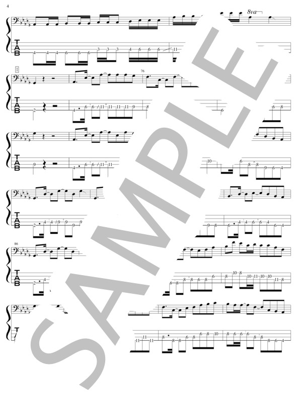 破花 (クリープハイプ) / エレキベース 初〜中級 - サンプル譜面 4/5