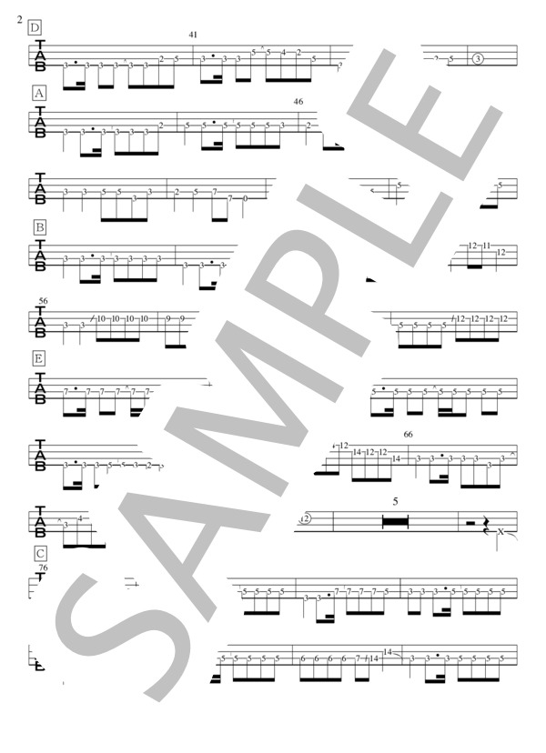 ラブソングはいらない (ドラマストア) / エレキベース 初級 - サンプル譜面 2/3