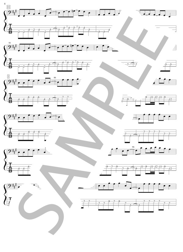 Velvet Touch (DRAGON ASH) / エレキベース 初〜中級 - サンプル譜面 4/5