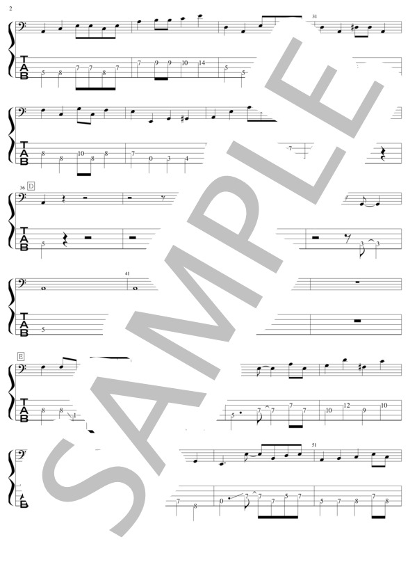 Valentine Eve's Nightmare (UNDEAD) / エレキベース 中〜上級 - サンプル譜面 2/5