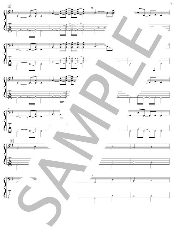 繋がりSUNSET (DRAGON ASH) / エレキベース 初〜中級 - サンプル譜面 3/5