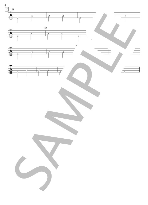 繋がりSUNSET (DRAGON ASH) / エレキベース 初〜中級 - サンプル譜面 4/4