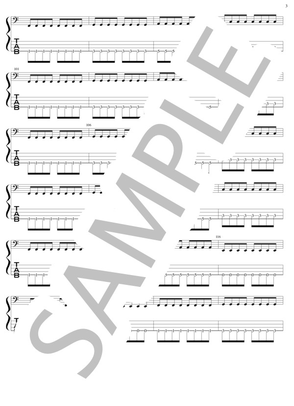 命に嫌われている。 (α /あるふぁきゅん。) / エレキベース 入門〜初級 - サンプル譜面 3/5
