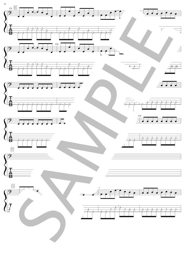 命に嫌われている。 (α /あるふぁきゅん。) / エレキベース 入門〜初級 - サンプル譜面 4/5
