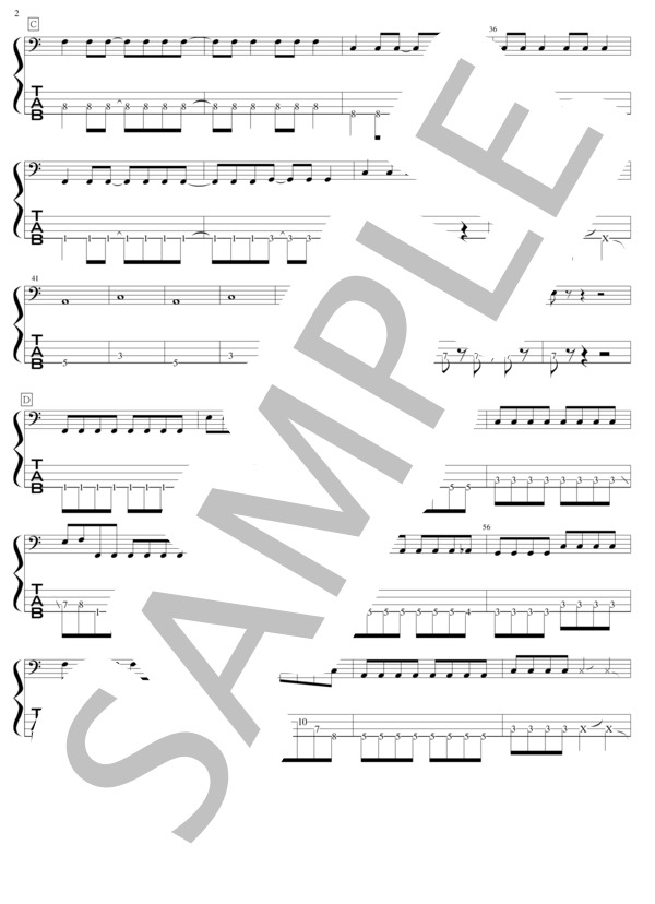 Hello my kitty (上坂 すみれ) / エレキベース 上級 - サンプル譜面 2/5