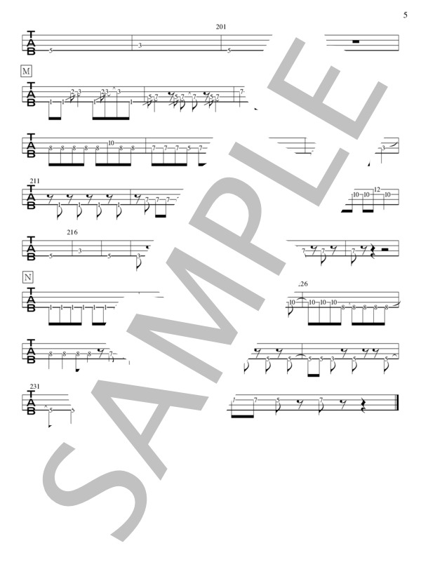 Hello my kitty (上坂 すみれ) / エレキベース 上級 - サンプル譜面 5/5