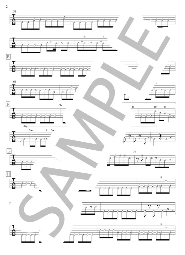 閻魔大王に訊いてごらん (上坂 すみれ) / エレキベース 中〜上級 - サンプル譜面 2/4