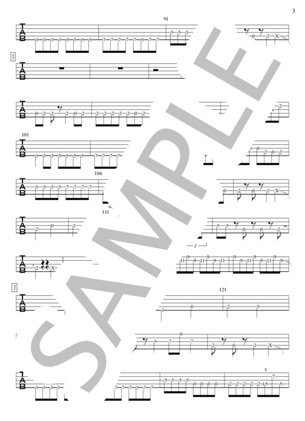 閻魔大王に訊いてごらん (上坂 すみれ) / エレキベース 中〜上級 - サンプル譜面 3/4