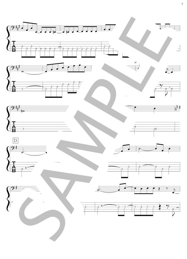 oath sign (LiSA) / エレキベース 中級 - サンプル譜面 3/5