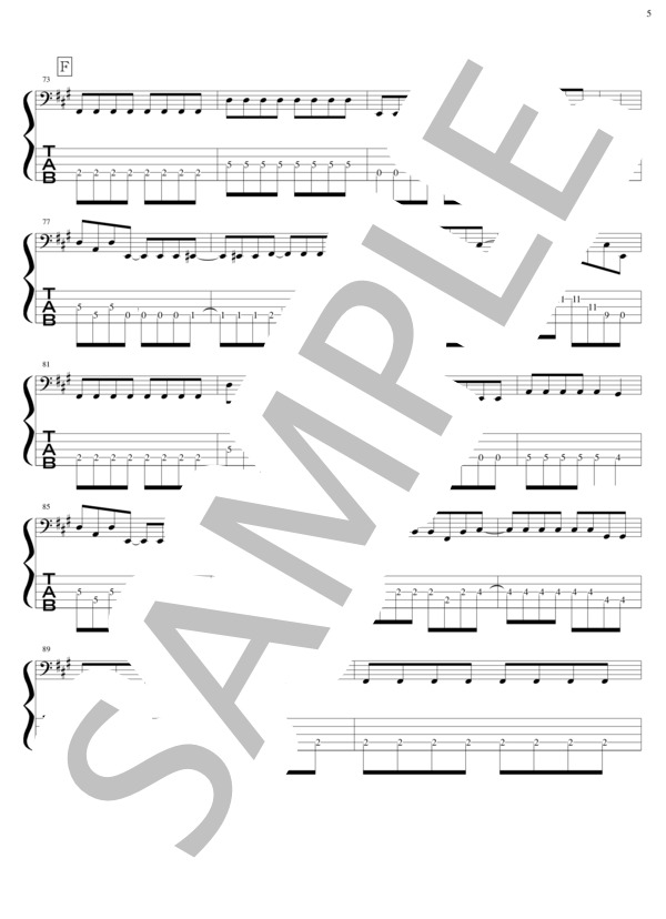 oath sign (LiSA) / エレキベース 中級 - サンプル譜面 5/5