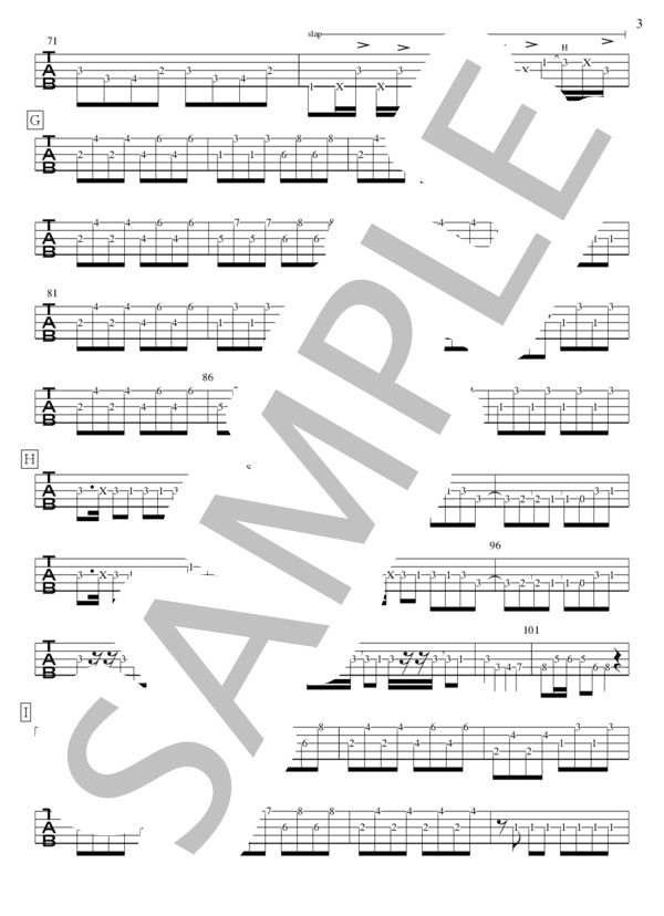オオカミ男と月兎 (0.1Gの誤算) / エレキベース 中級 - サンプル譜面 3/4