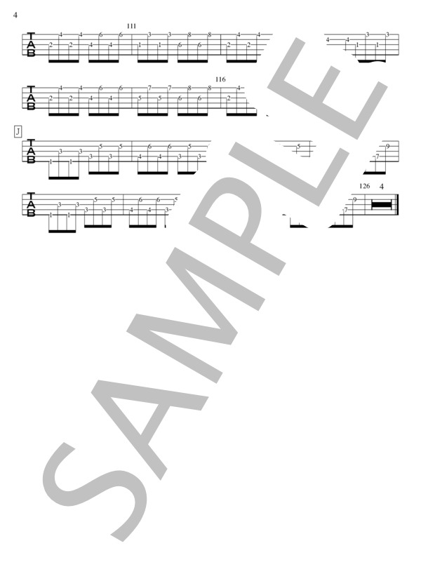 オオカミ男と月兎 (0.1Gの誤算) / エレキベース 中級 - サンプル譜面 4/4