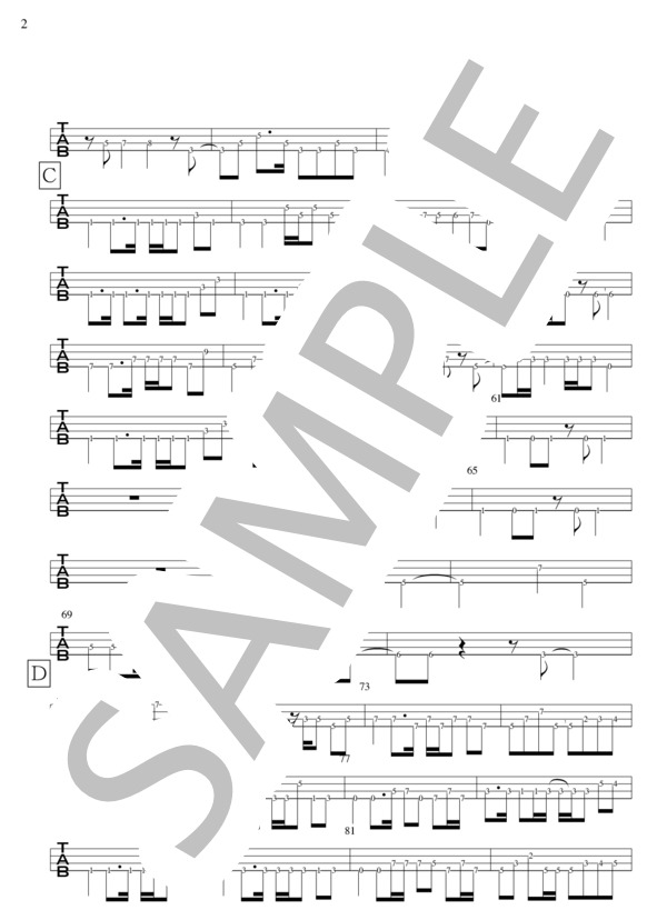 ゲレンデがとけるほど恋したい (広瀬 香美) / エレキベース 中〜上級 - サンプル譜面 2/4